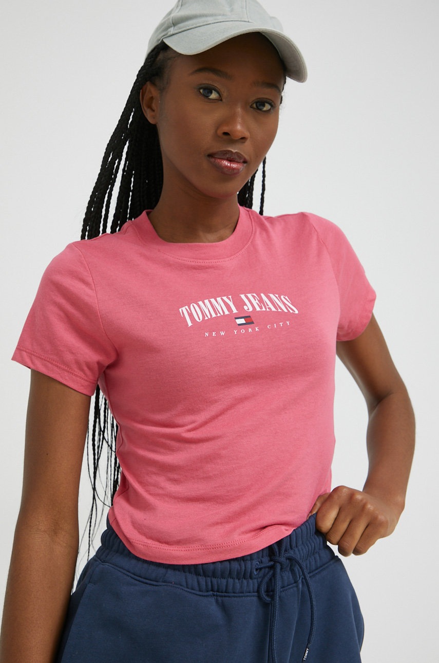 

Тениска Tommy Jeans в розово, Розов