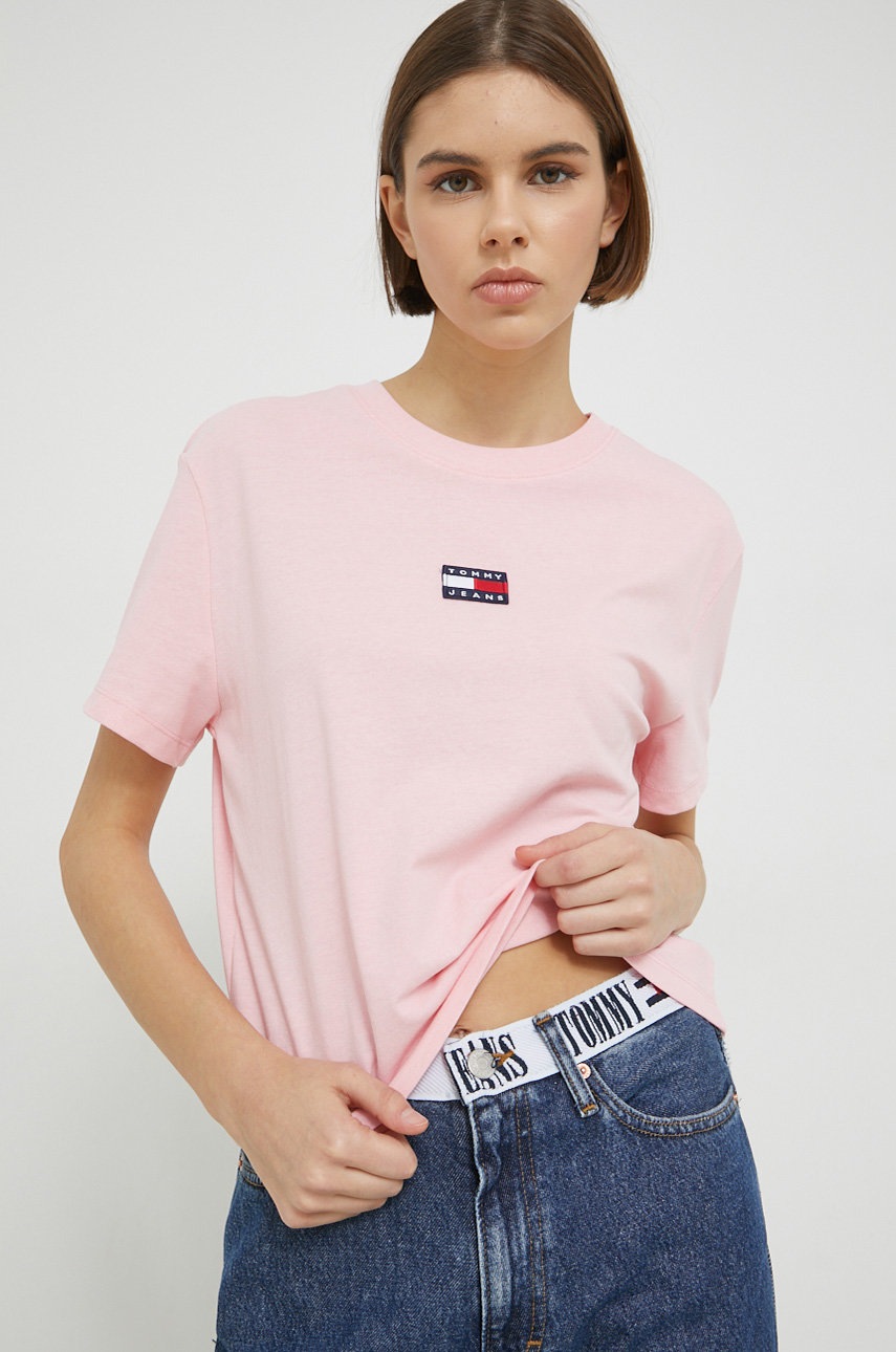 

Тениска Tommy Jeans в розово, Розов