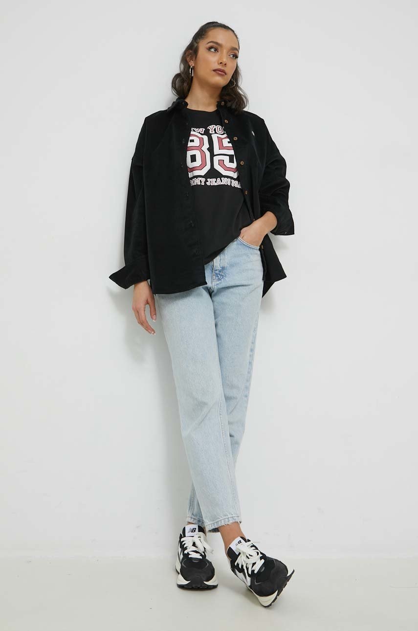 

Хлопковая футболка Tommy Jeans цвет чёрный