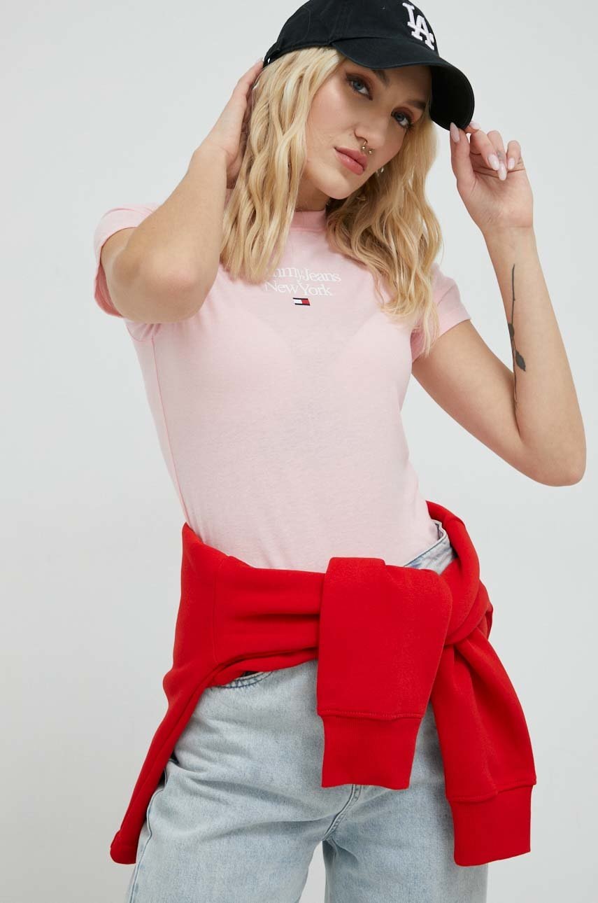 

Тениска Tommy Jeans в розово, Розов