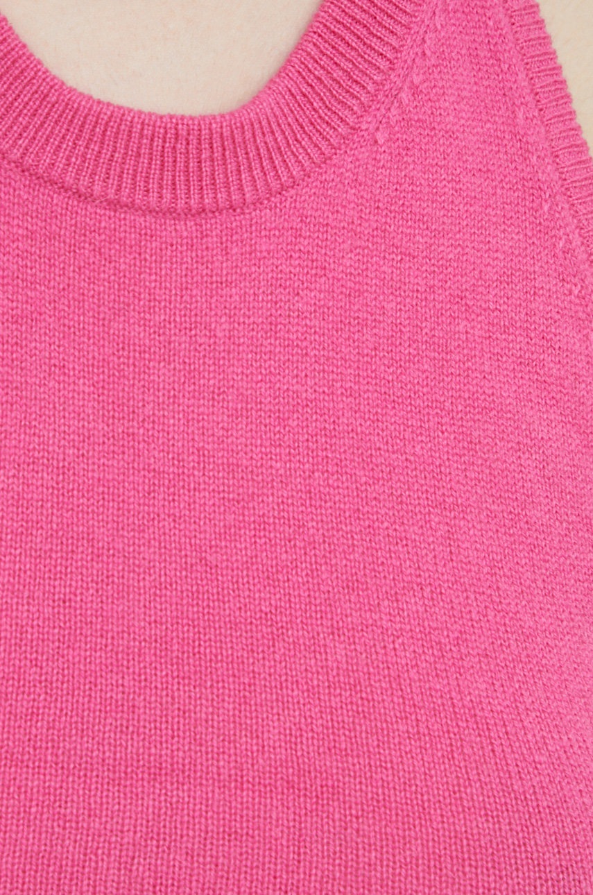 Top από κασμίρ Samsoe Samsoe χρώμα: ροζ φωτογραφία