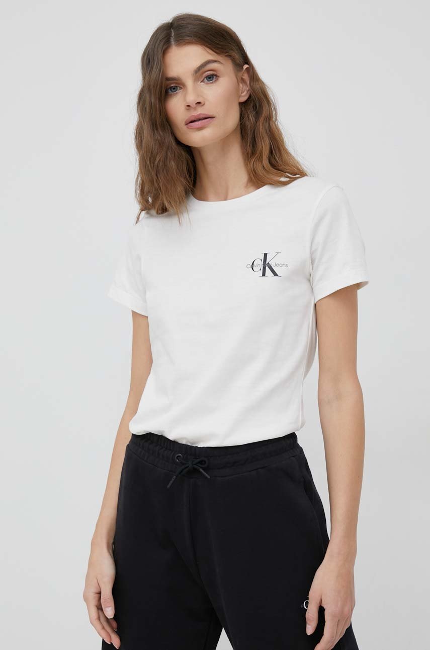 

Памучна тениска Calvin Klein Jeans (2 броя) в сиво, Сив