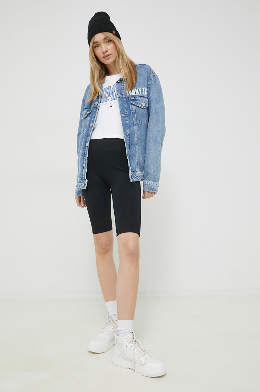 

Хлопковая футболка Tommy Jeans цвет белый