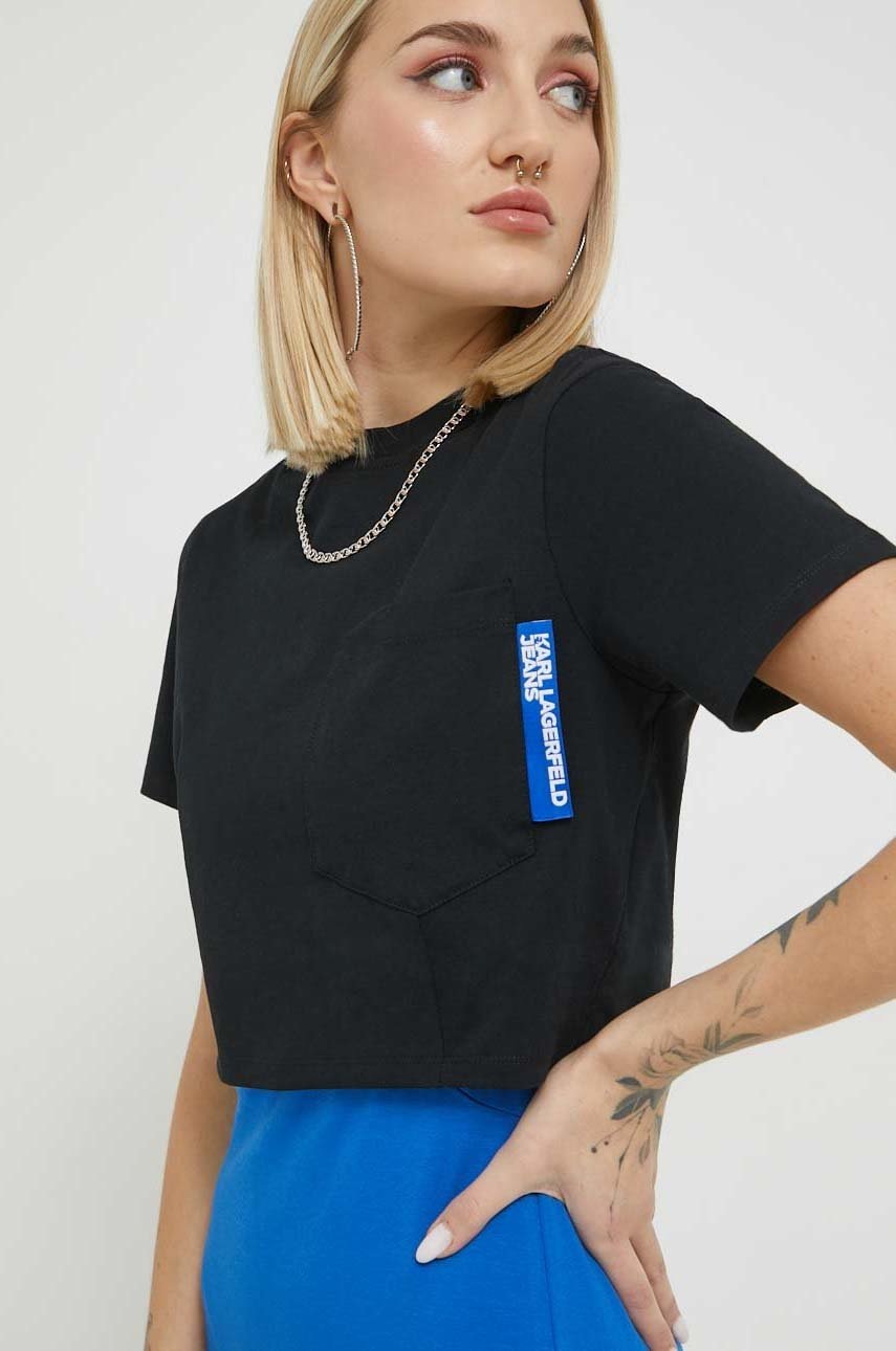 

Хлопковая футболка Karl Lagerfeld Jeans цвет чёрный