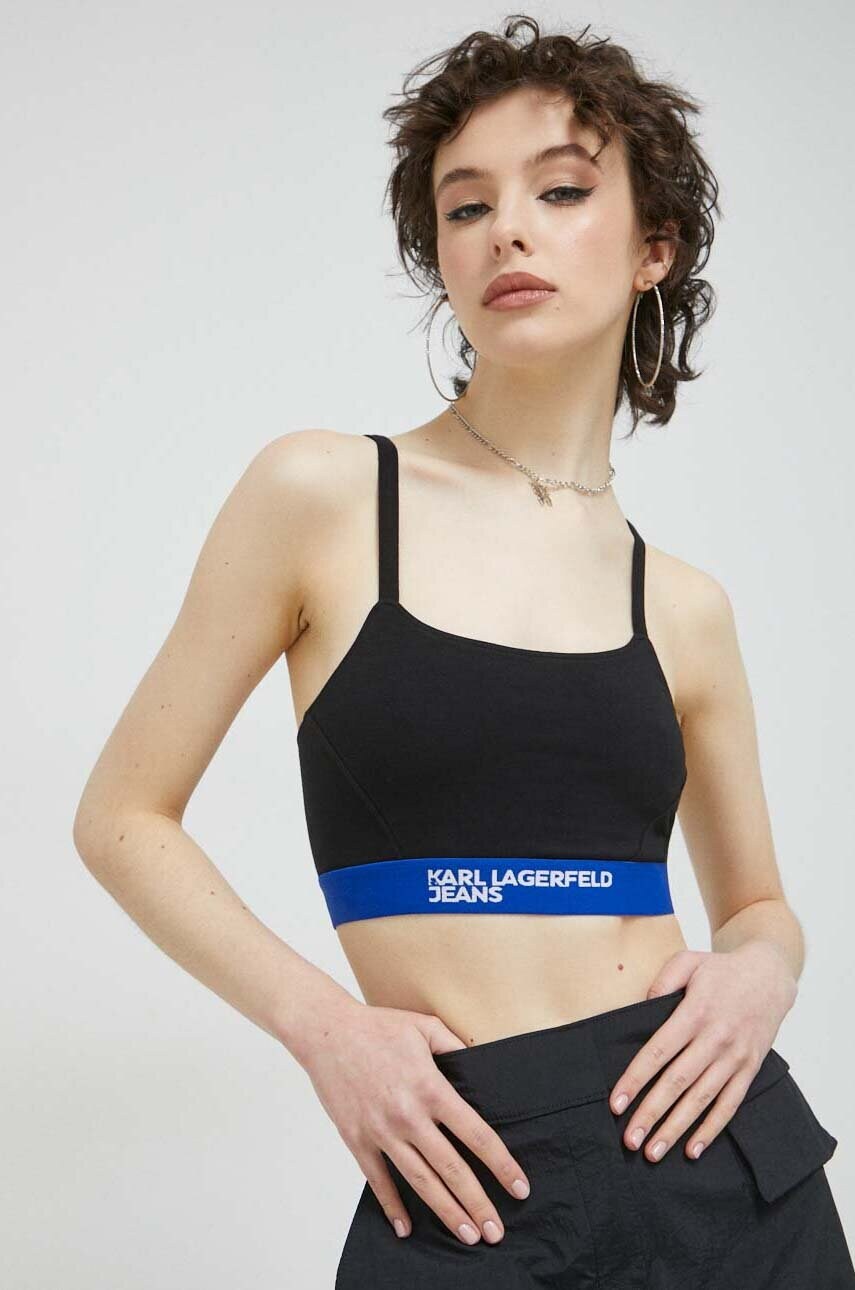 Karl lagerfeld jeans sutien femei, culoarea negru
