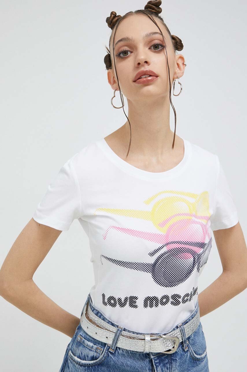 

Тениска Love Moschino в бяло, Бял