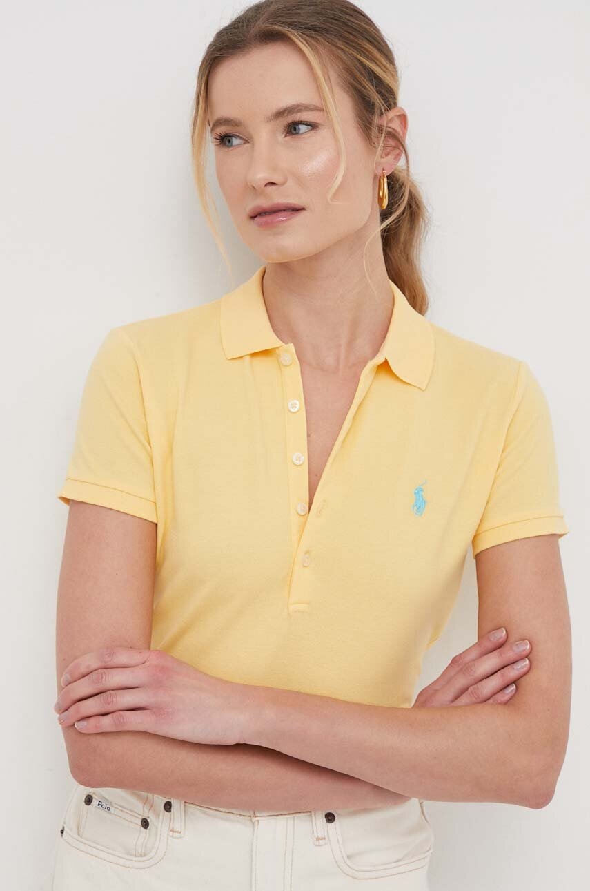 

Тениска с яка Polo Ralph Lauren в жълто 211870245, Жълт