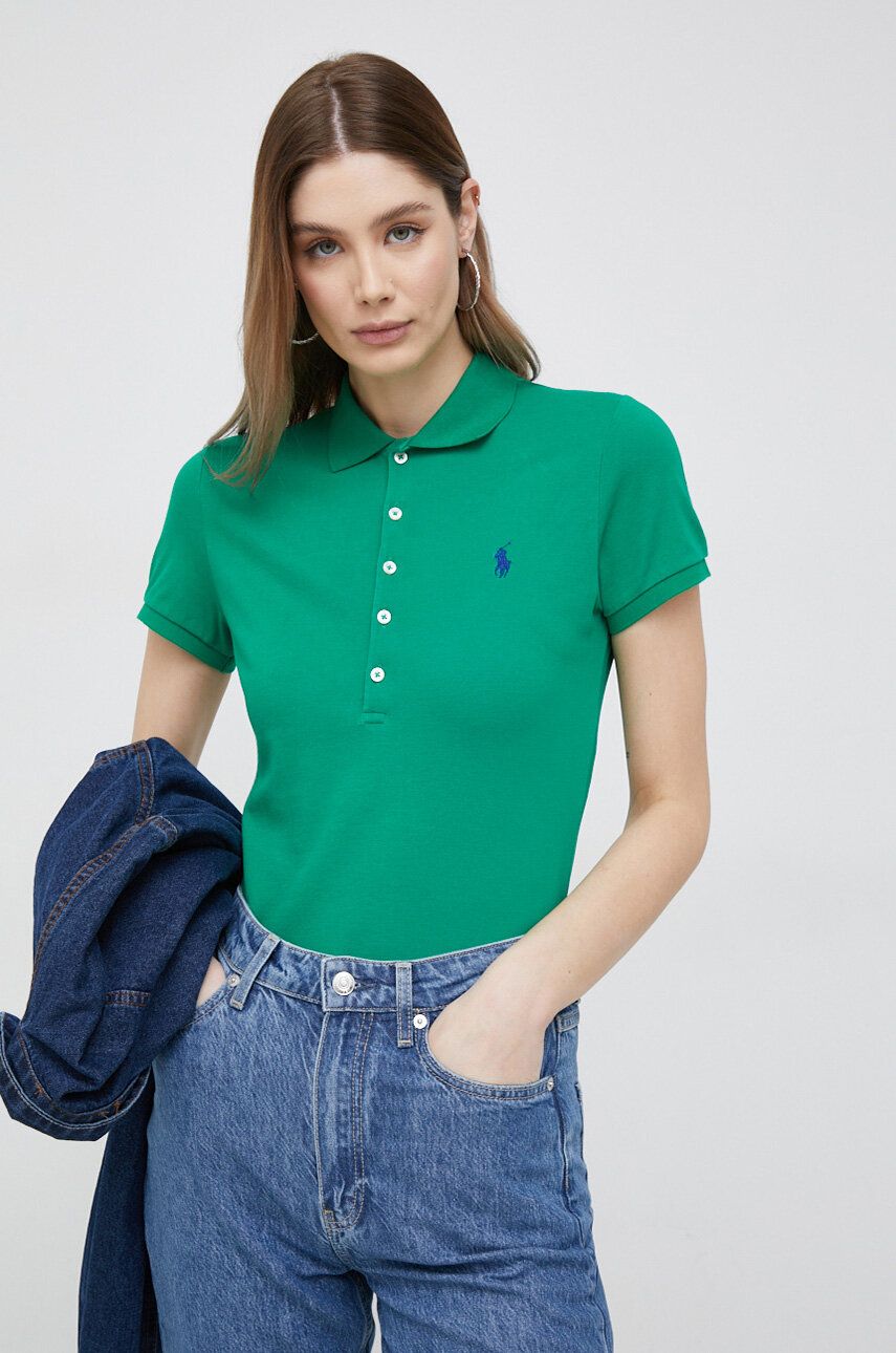 Levně Polo tričko Polo Ralph Lauren zelená barva