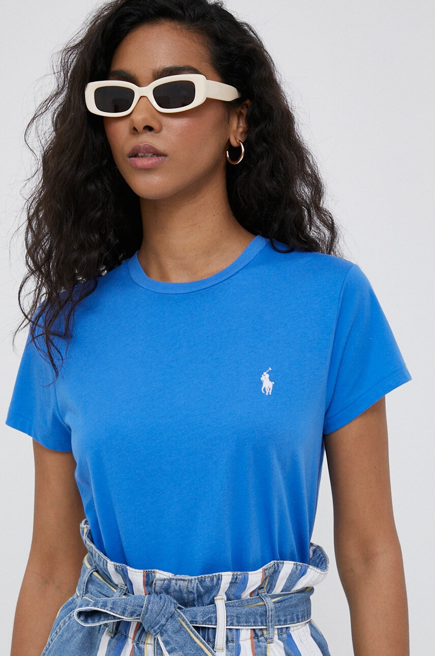 

Памучна тениска Polo Ralph Lauren в синьо, Син