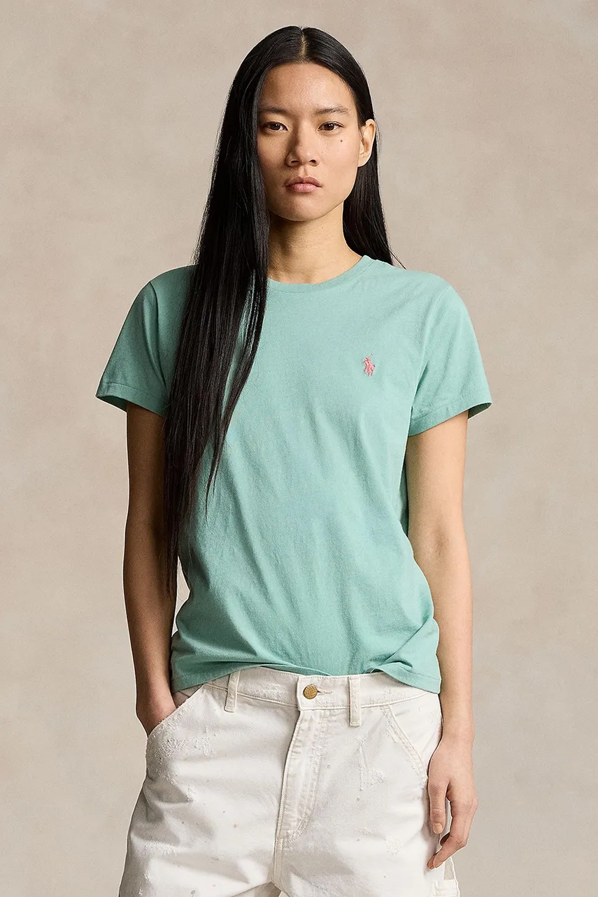 

Памучна тениска Polo Ralph Lauren в зелено 211898698, Зелен