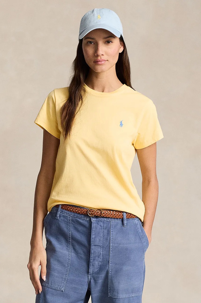 

Памучна тениска Polo Ralph Lauren в жълто 211898698, Жълт