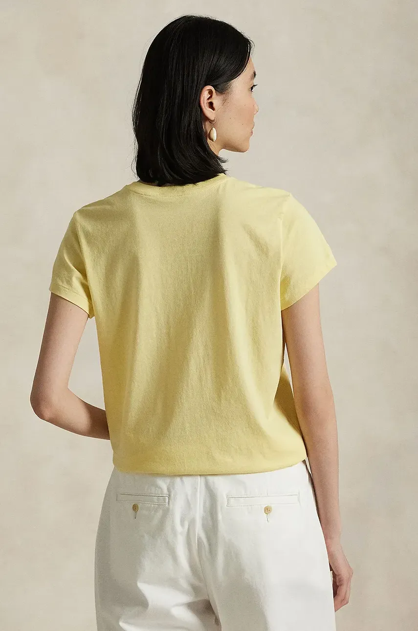 Хлопковая футболка Polo Ralph Lauren женская цвет жёлтый 211898698 Хлопковая футболка Polo Ralph Lauren женская цвет жёлтый 211898698