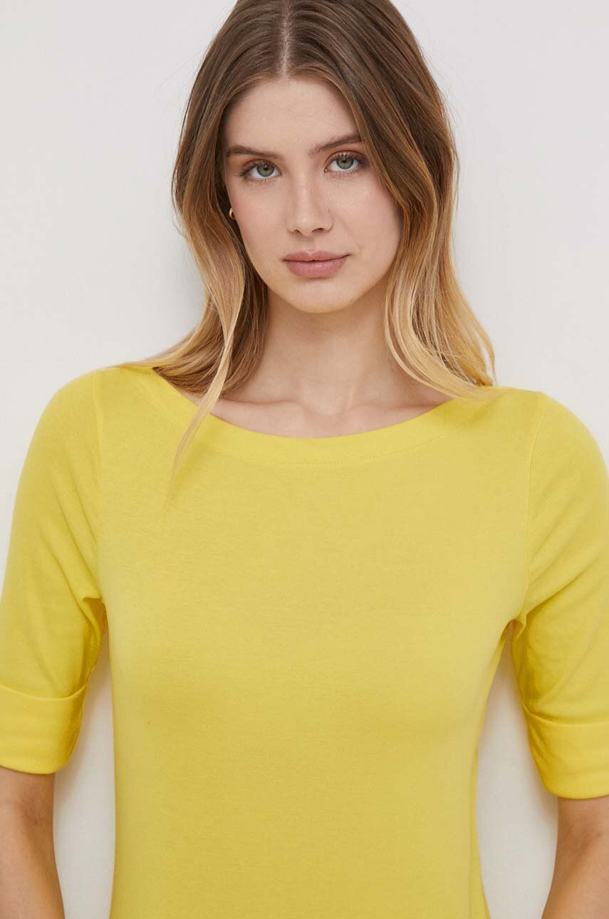 Levně Tričko Lauren Ralph Lauren žlutá barva, 200654963