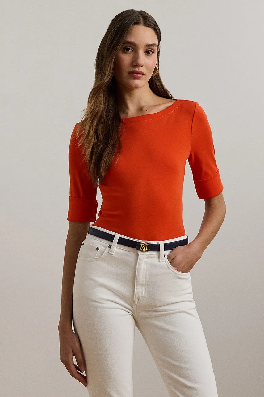 

Тениска Lauren Ralph Lauren в оранжево 200654963, Оранжев