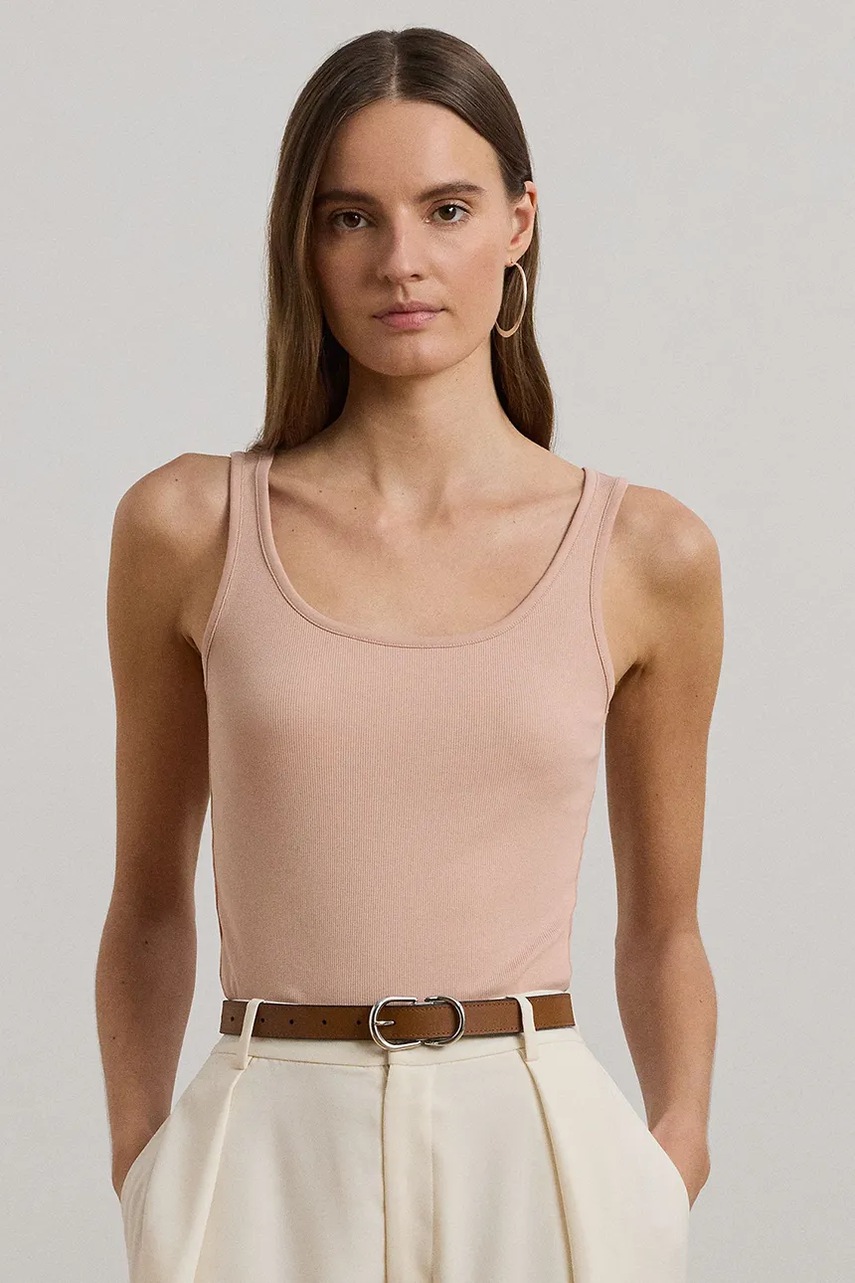 

Топ Lauren Ralph Lauren дамски в бяло 200704777, Оранжев