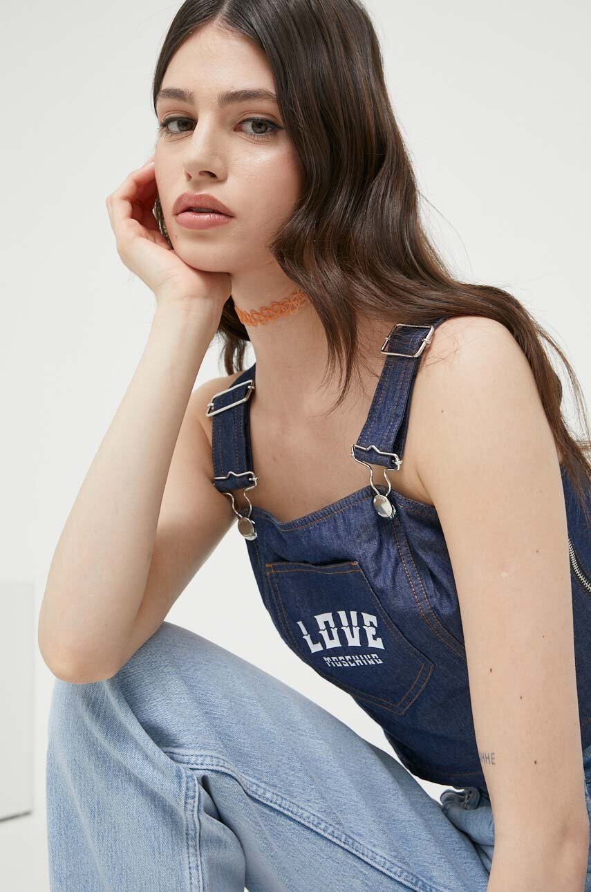 Μπλούζα Love Moschino χρώμα: ναυτικό μπλε φωτογραφία