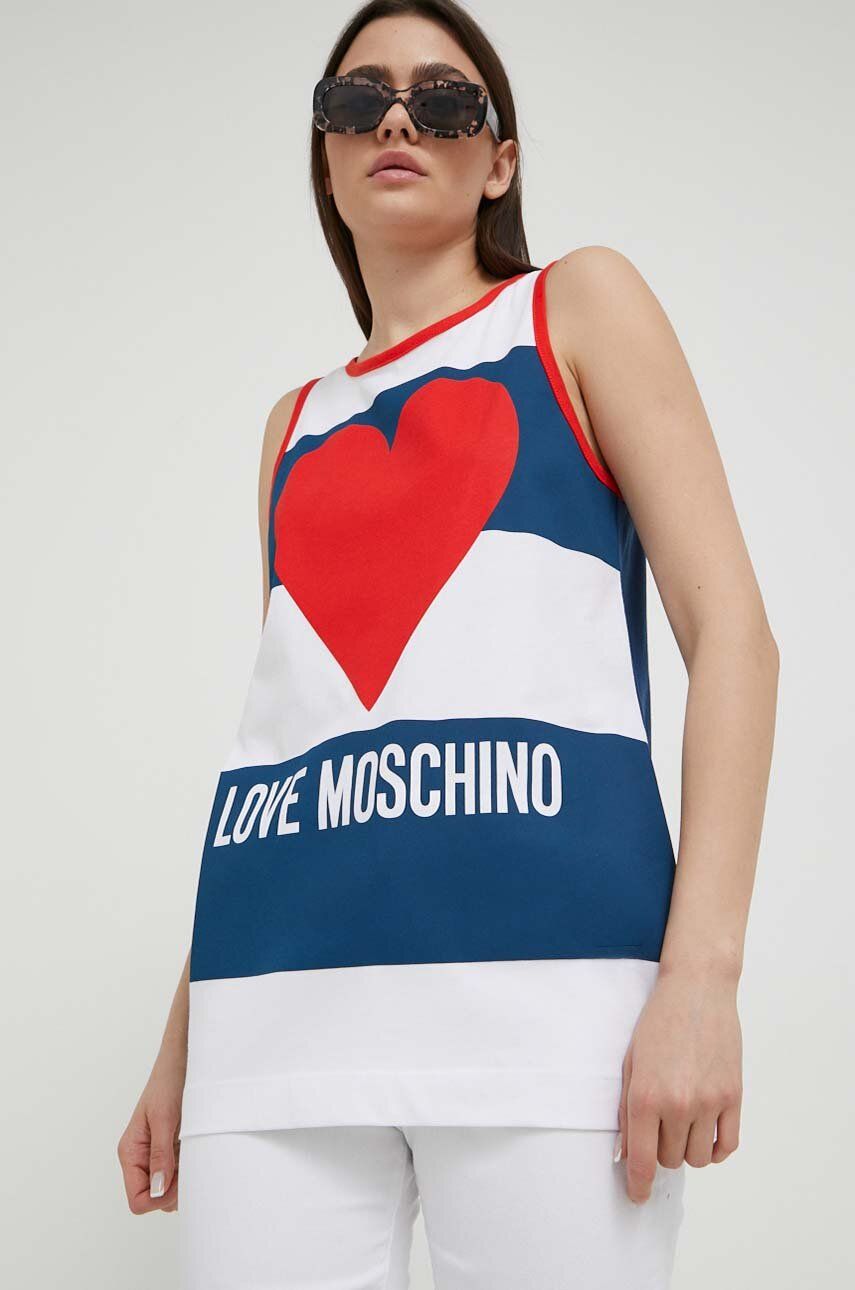 Bavlněný top Love Moschino - vícebarevná -  100 % Bavlna