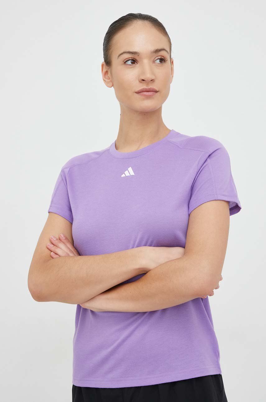 Tréningové tričko adidas Performance Training Essentials fialová farba