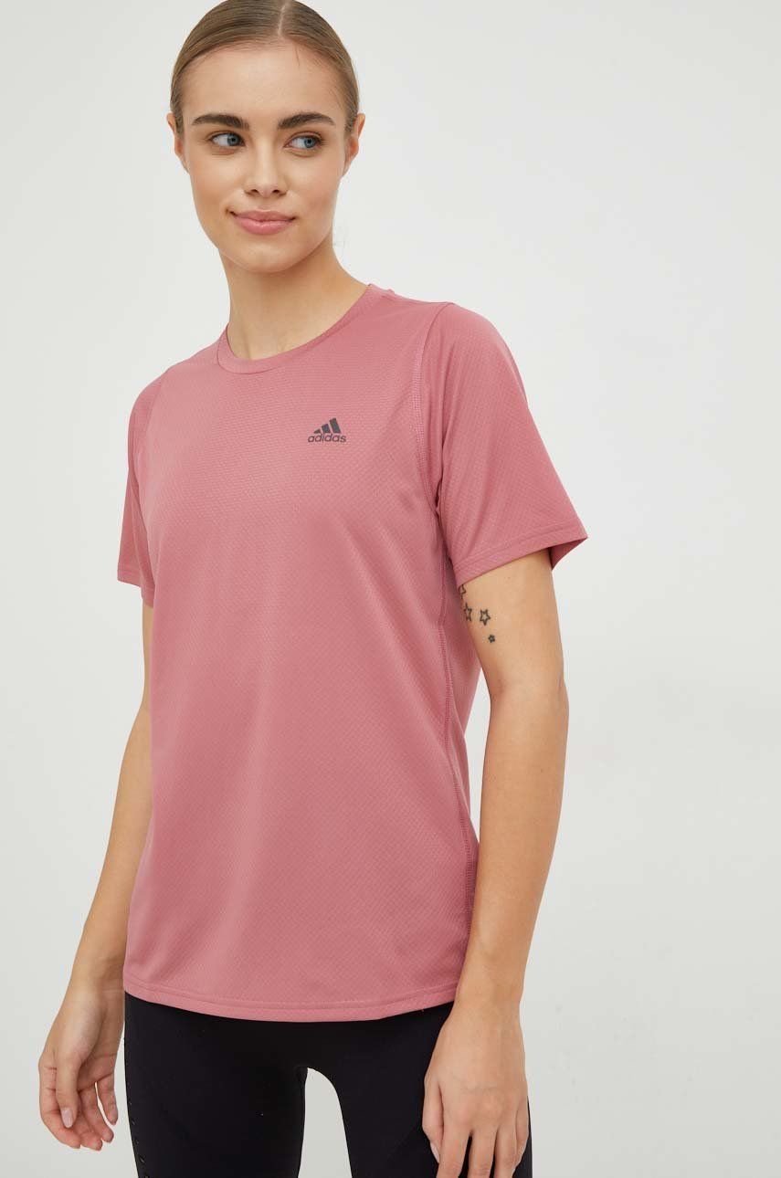 Běžecké tričko adidas Performance Run Icons růžová barva - růžová -  100 % Recyklovaný polyeste