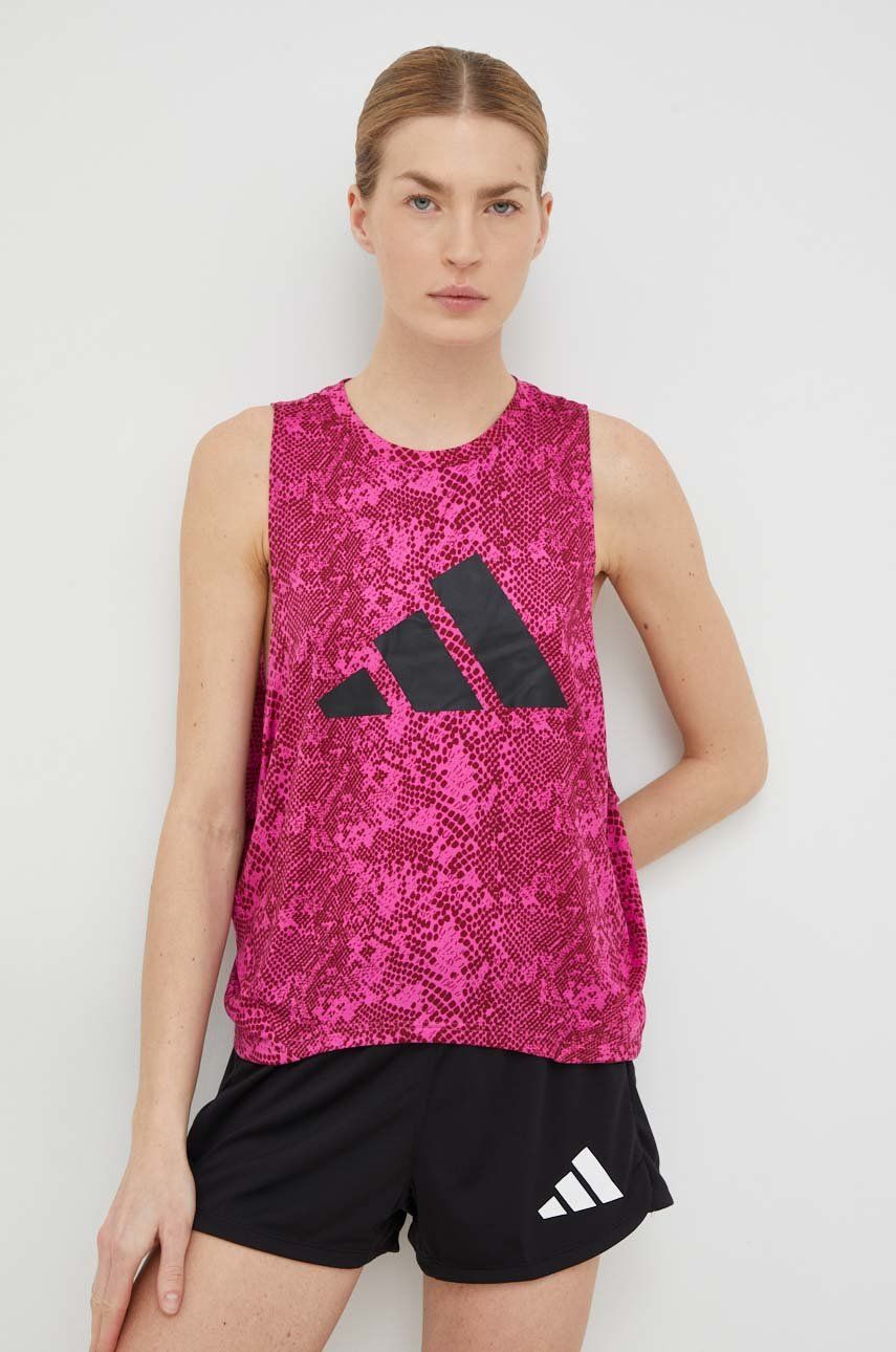 Tréninkový top adidas Performance Train Icons růžová barva - růžová -  93 % Recyklovaný polyest