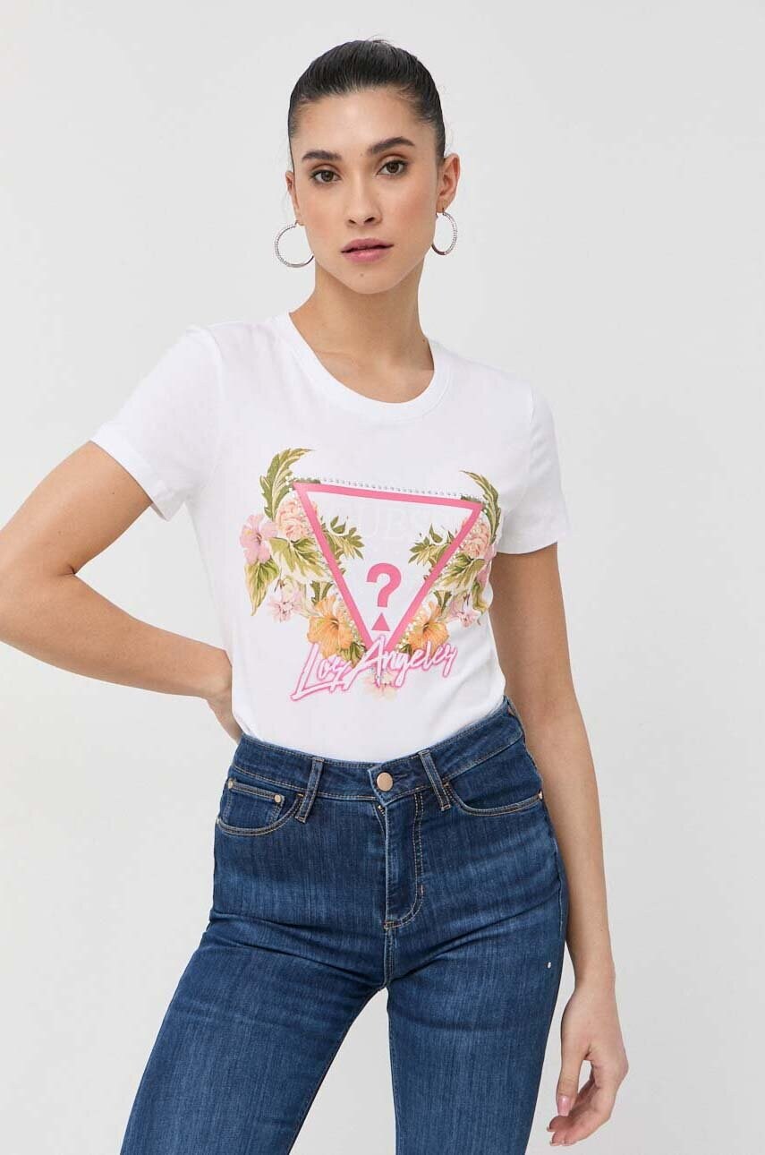 

Футболка Guess жіночий колір білий