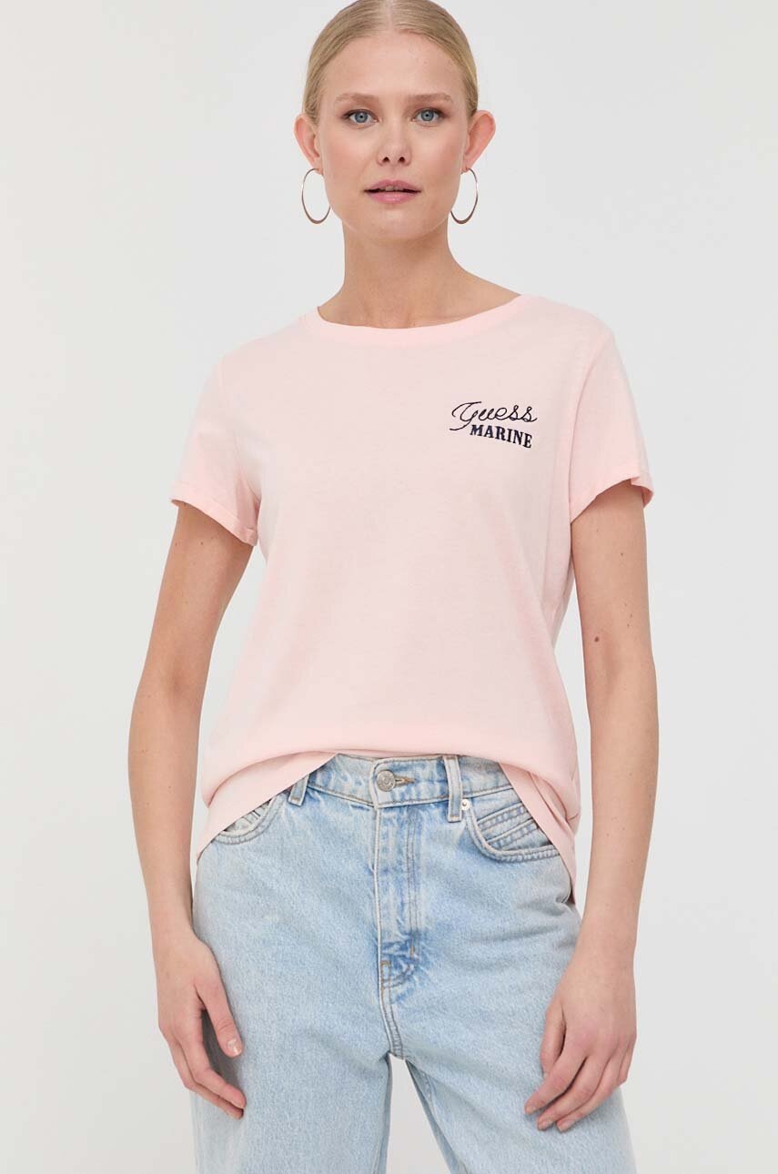 

Футболка Guess женский цвет розовый
