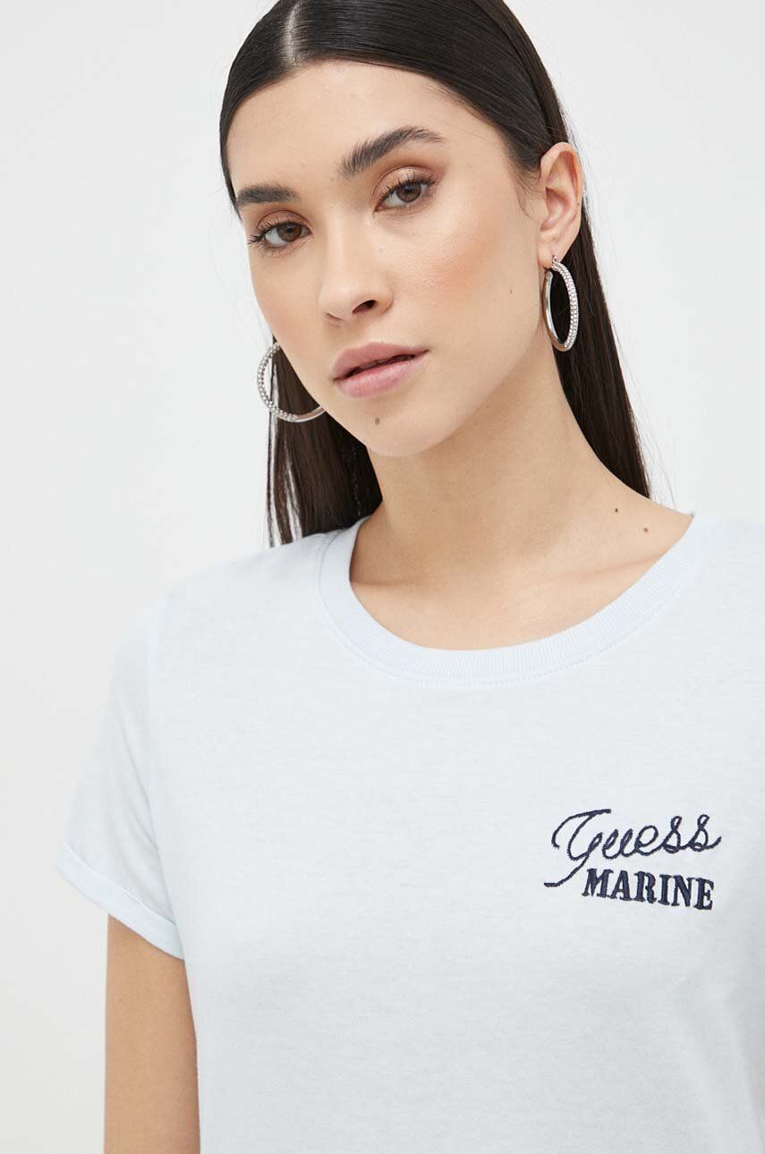 

Тениска Guess в синьо, Син