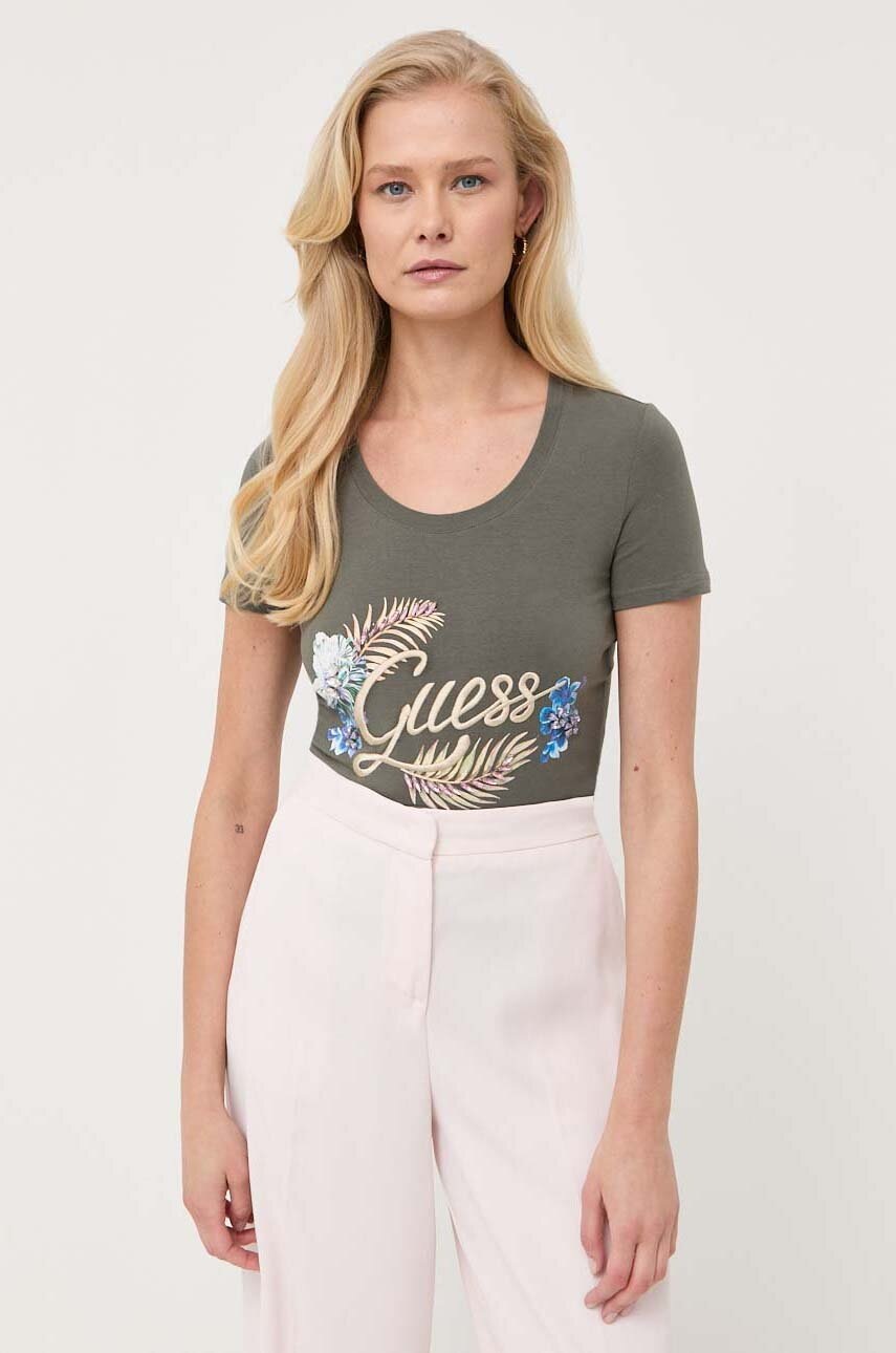 

Футболка Guess женский цвет зелёный