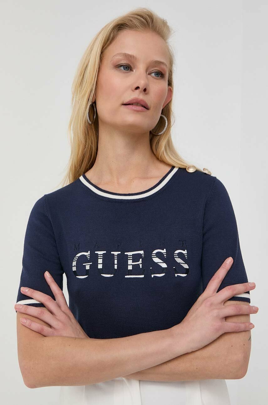 

Тениска Guess в тъмносиньо, Тъмносин