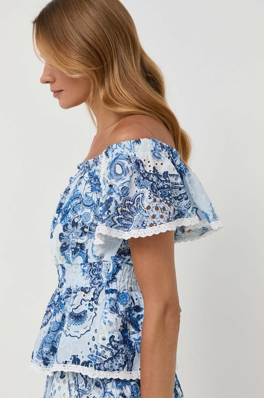 

Хлопковая блузка Guess женская узор