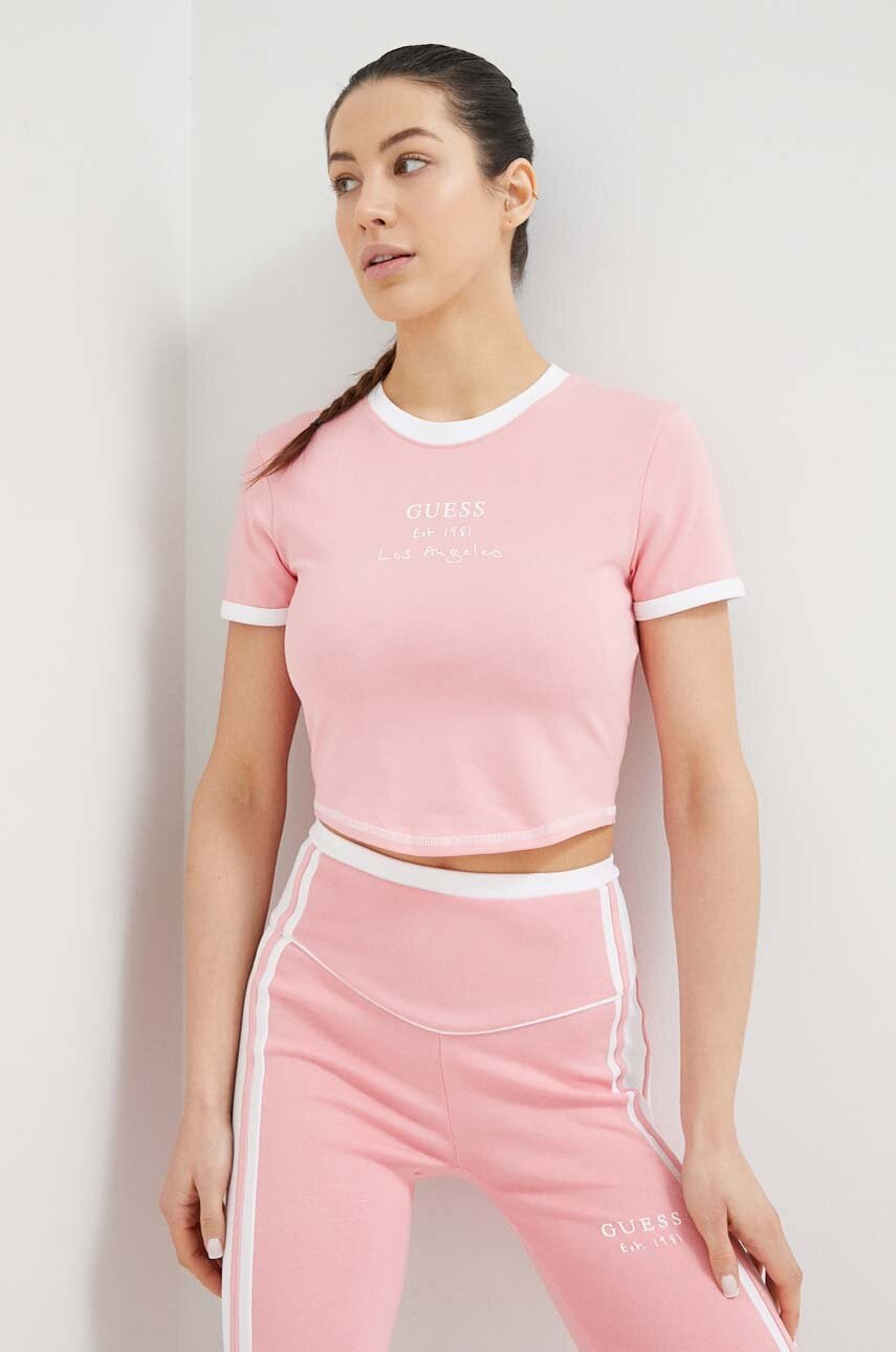 

Футболка Guess женский цвет розовый