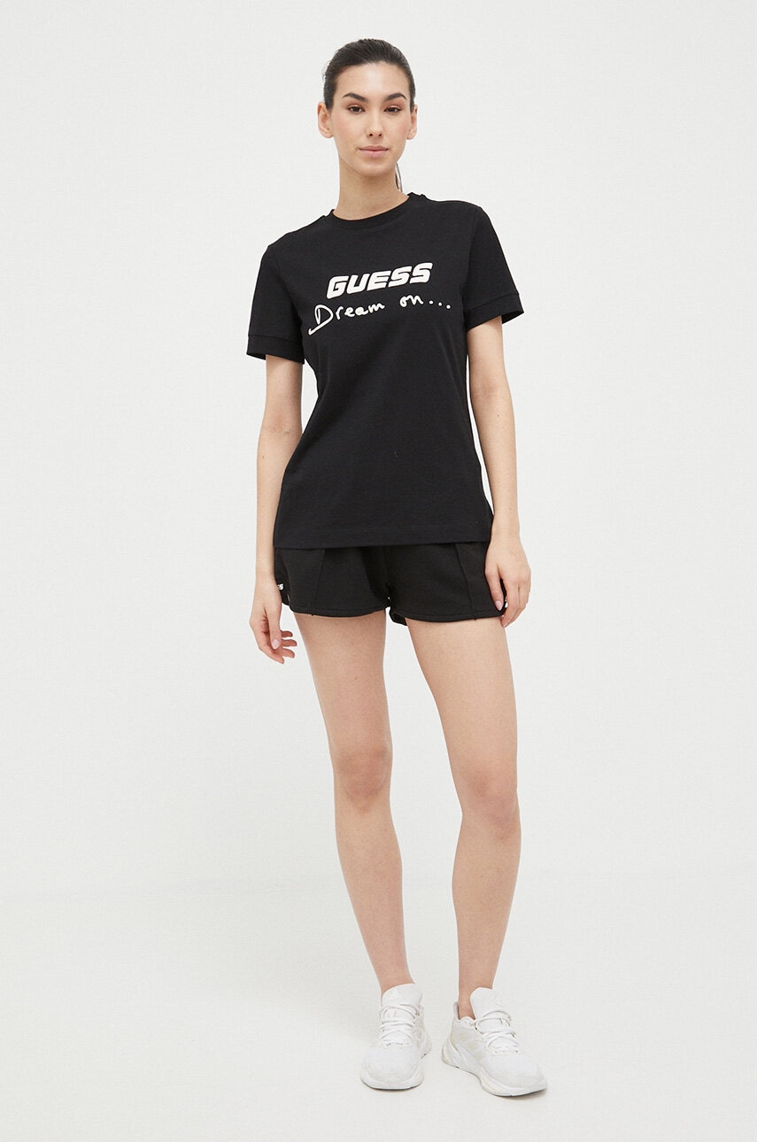 

Хлопковая футболка Guess цвет чёрный