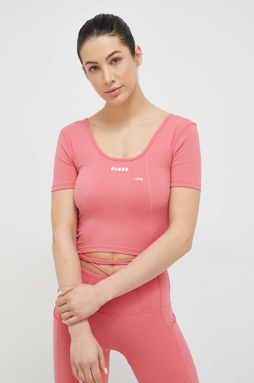 

Тениска Guess в розово, Розов