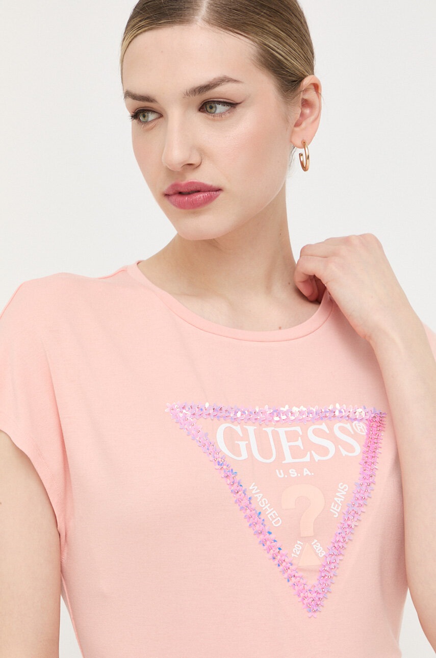 

Футболка Guess жіночий колір помаранчевий