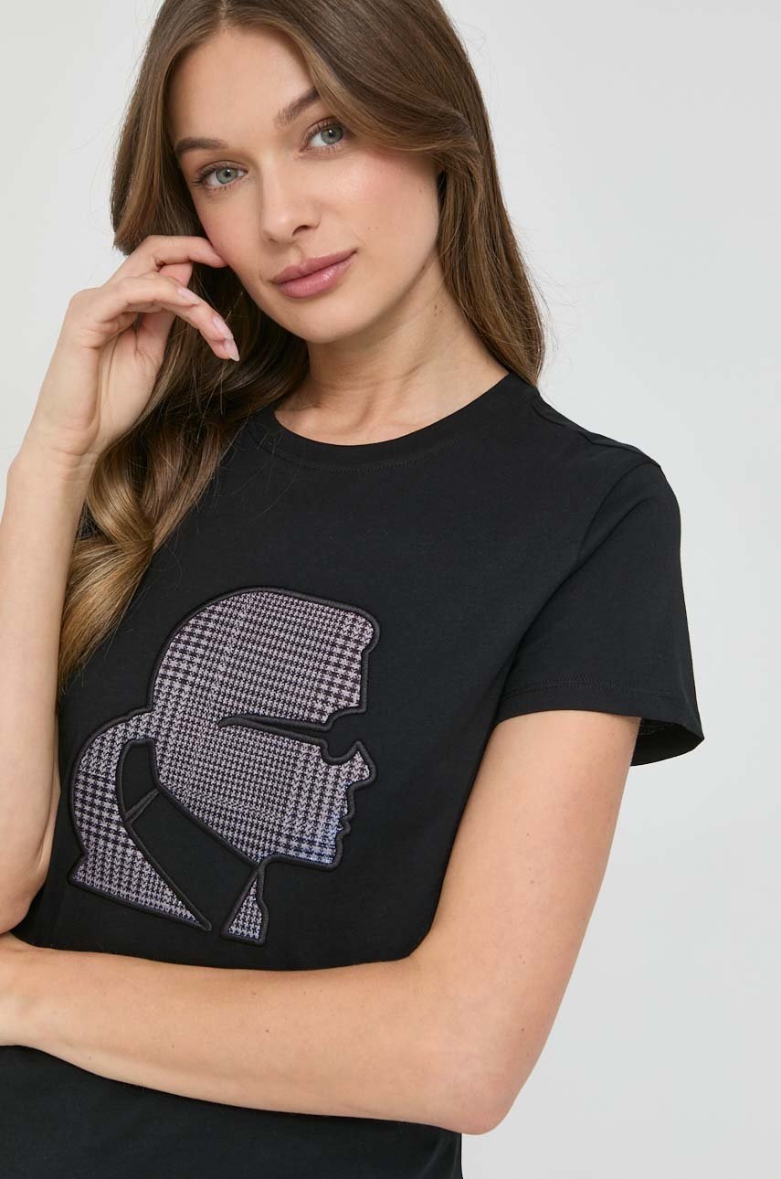 

Бавовняна футболка Karl Lagerfeld колір чорний