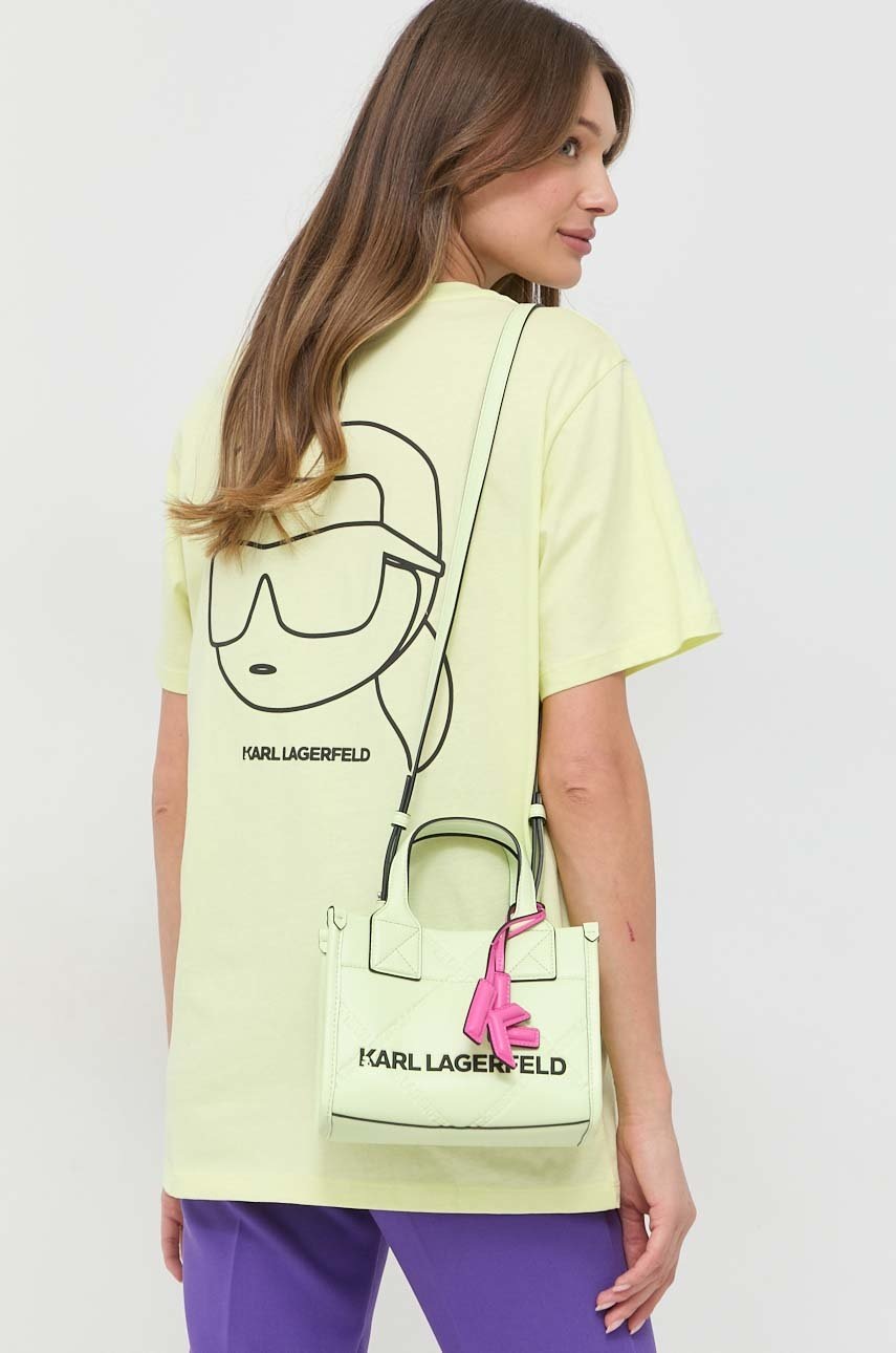 

Бавовняна футболка Karl Lagerfeld колір зелений