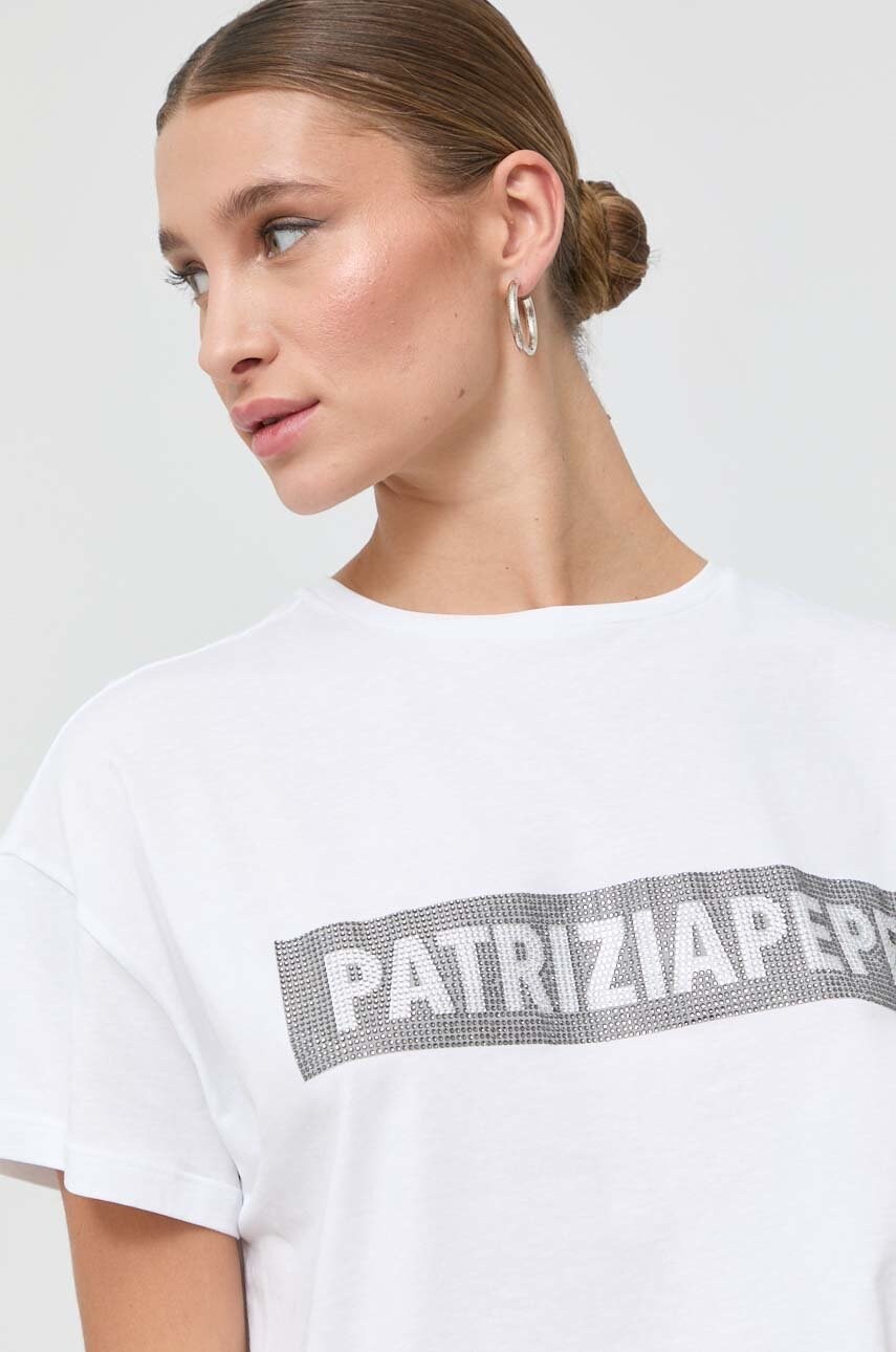

Хлопковая футболка Patrizia Pepe цвет белый
