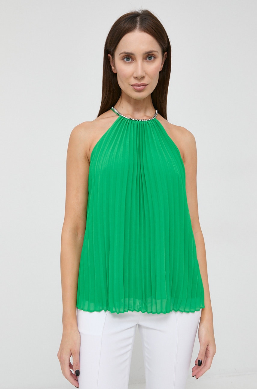 MICHAEL Michael Kors bluza femei, culoarea verde, neted