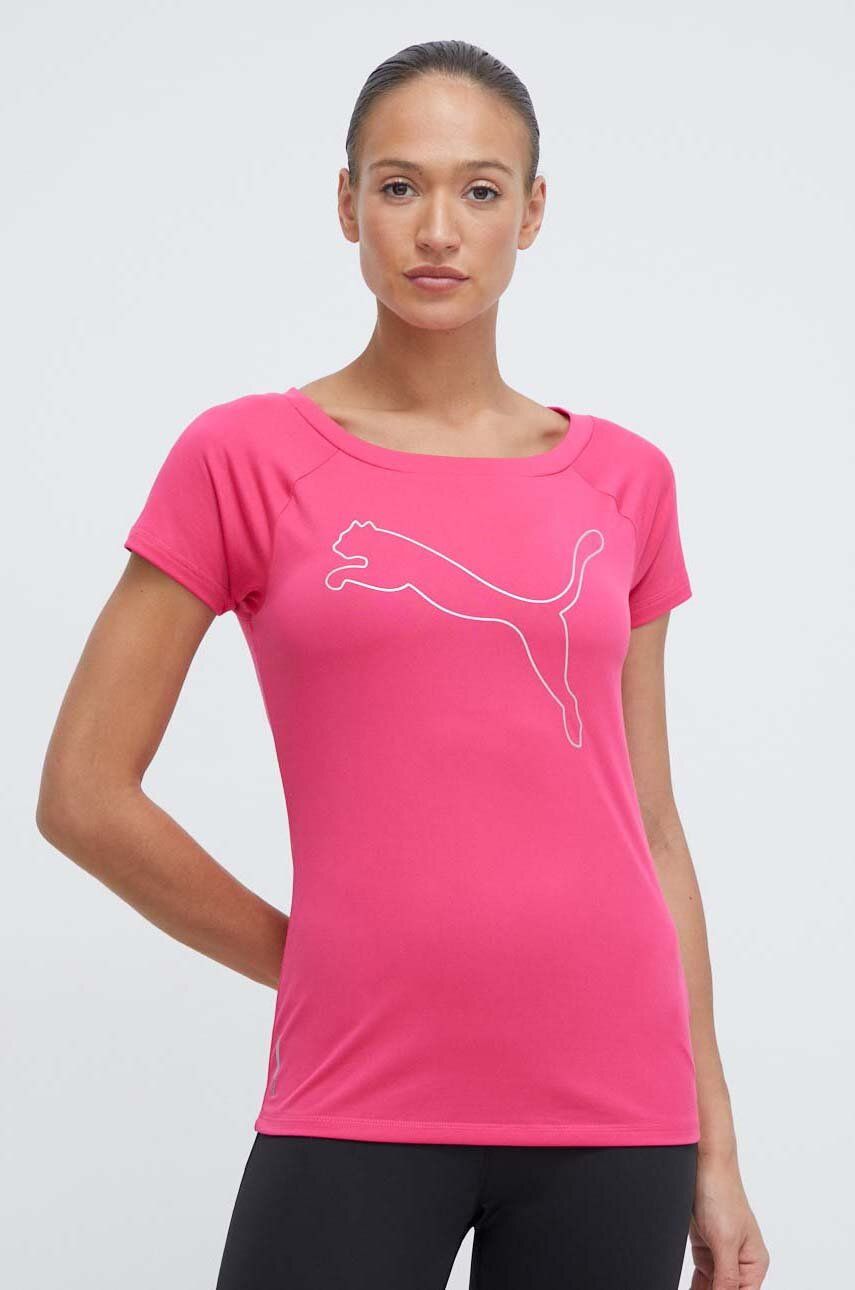 Puma tricou de antrenament Favorite culoarea roz 522420