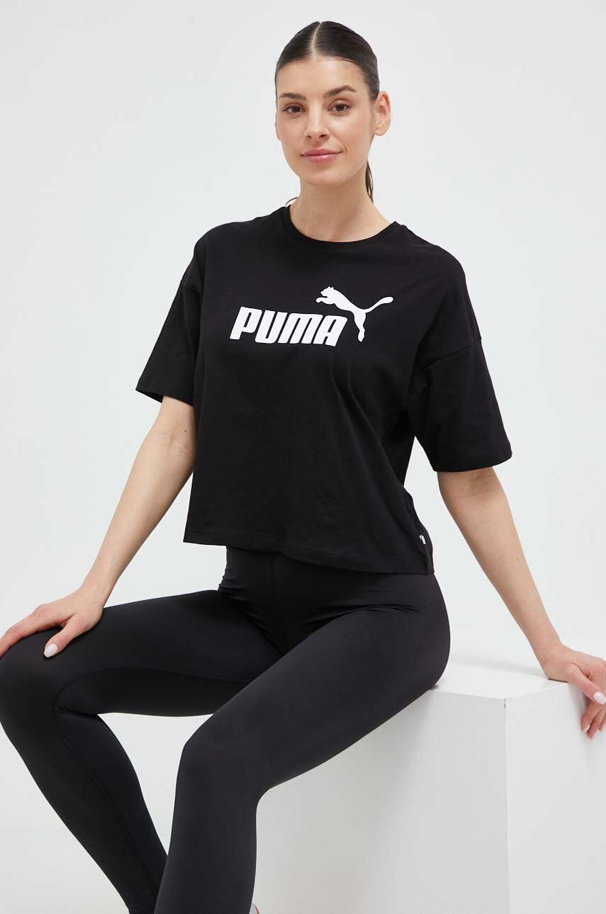Puma tricou femei, culoarea negru 586866