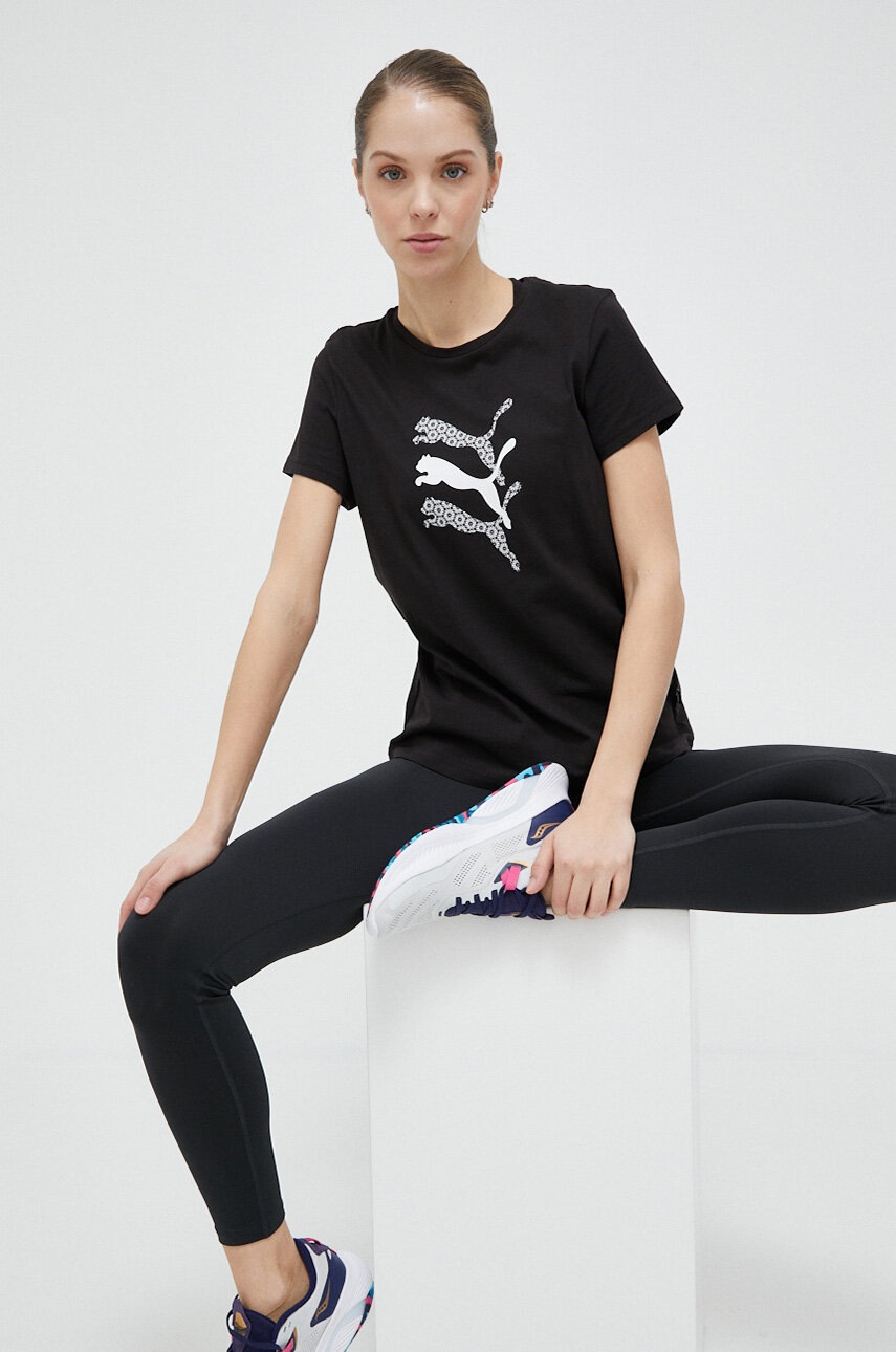 

Памучна тениска Puma в черно, Черен