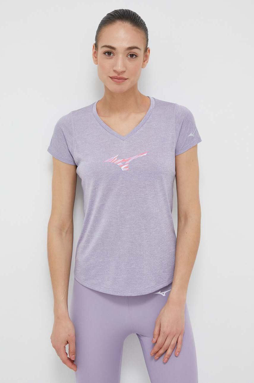 Běžecké tričko Mizuno Impulse Core RB fialová barva - fialová -  100 % Polyester