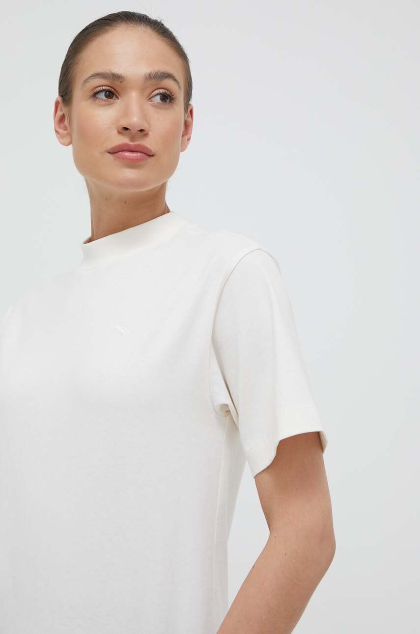 Bavlněné tričko Puma béžová barva - béžová -  Hlavní materiál: 100 % Bavlna Stahovák: 97 %