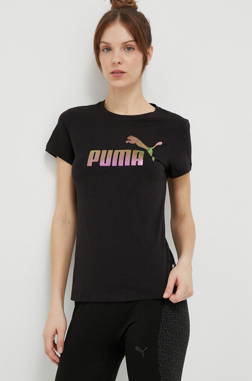 

Памучна тениска Puma в черно, Черен