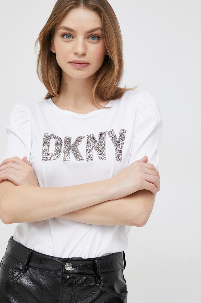 

Футболка Dkny жіночий колір білий