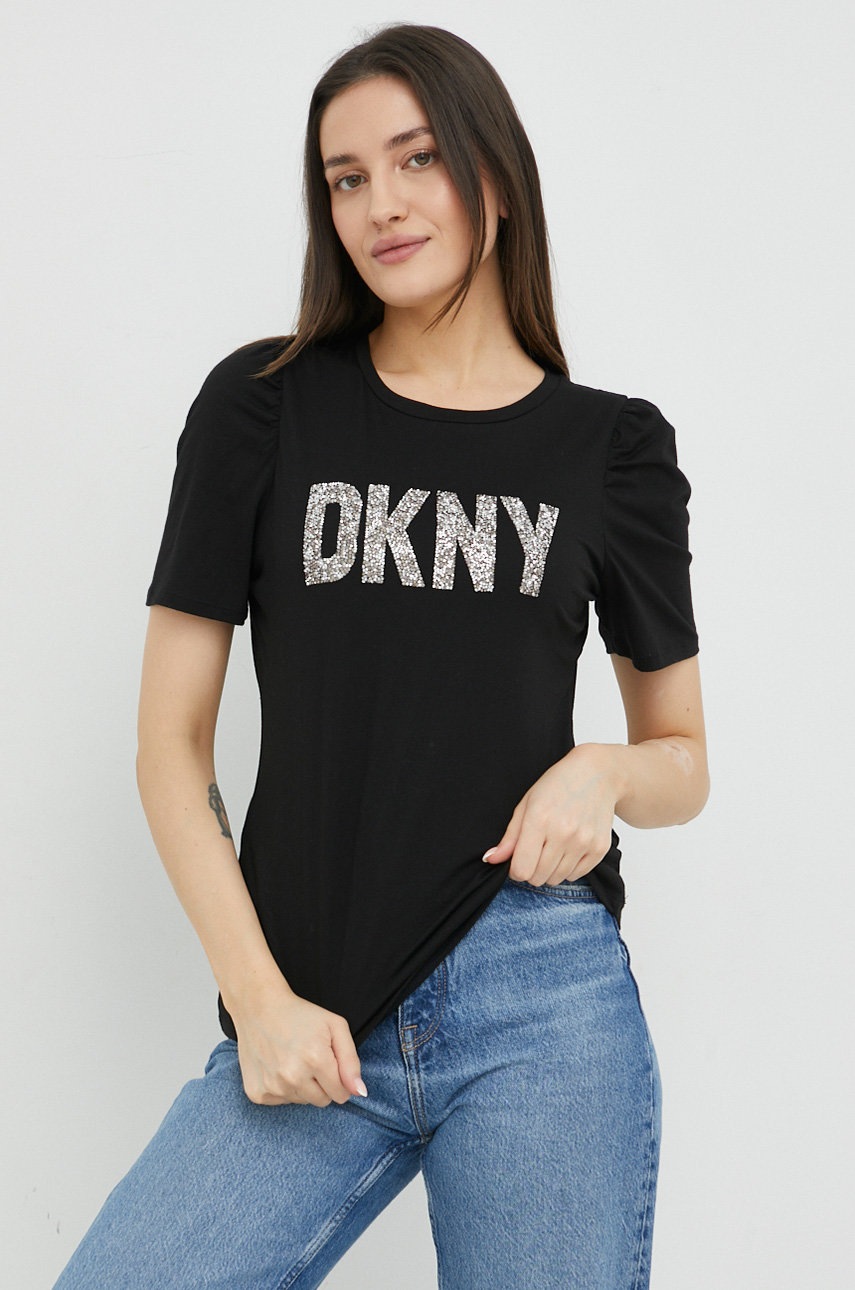 

Тениска Dkny в черно, Черен
