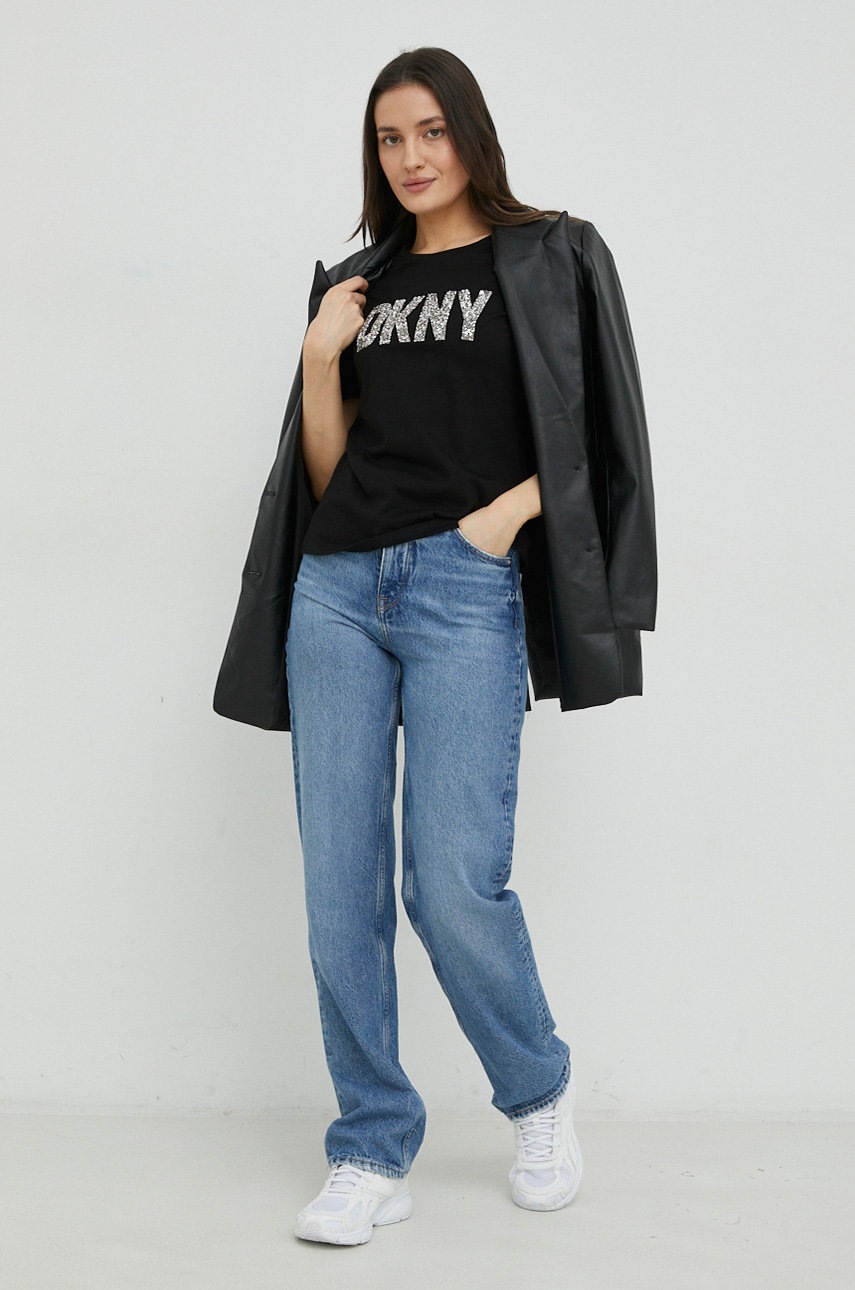 

Футболка Dkny жіночий колір чорний