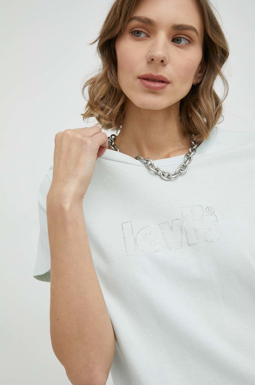 

Памучна тениска Levi' в тюркоазено, Тюркоазен