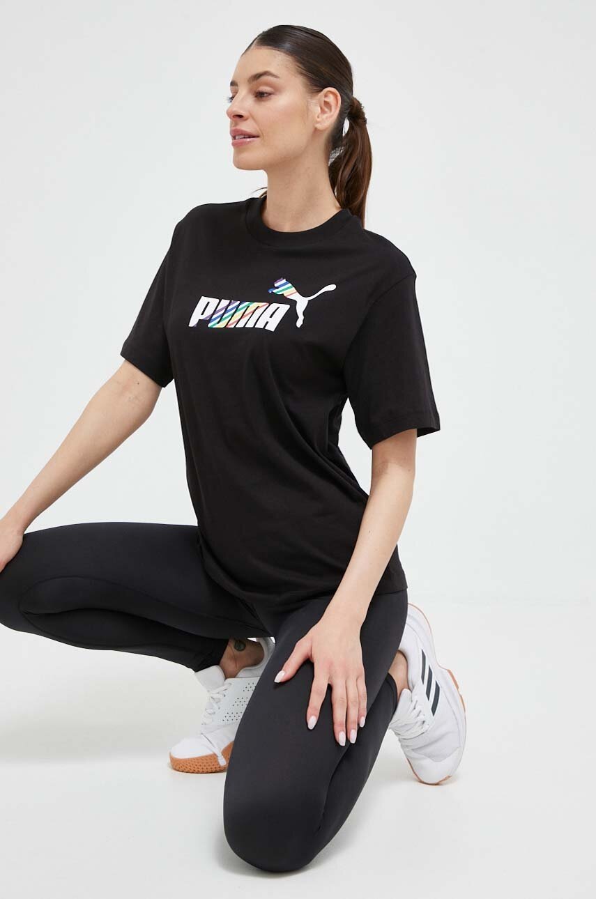 

Памучна тениска Puma в черно, Черен