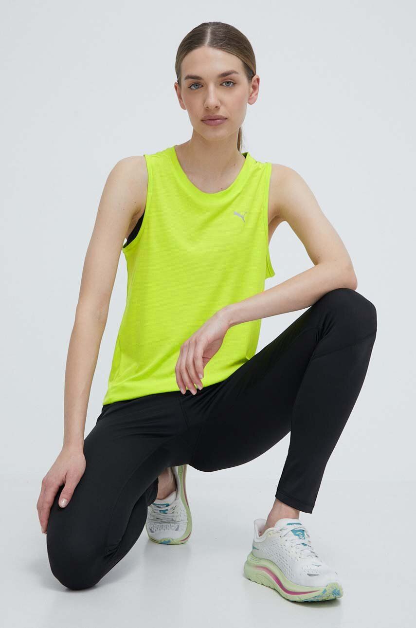 Puma top pentru alergat culoarea verde 624255